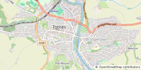 Map of Totnes, Devon