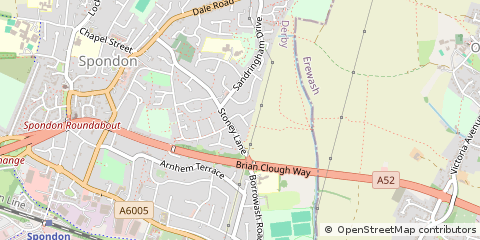 Map of Spondon, Derby
