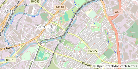 Map of Sheffield, Greater Manchester