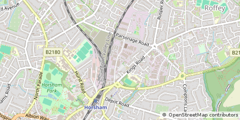 Map of Horsham, West Sussex