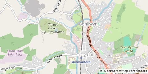 Map of Ammanford, Dyfed
