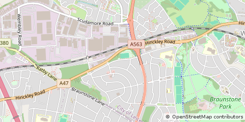 Map of Leicester, Leicestershire