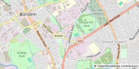 Map of Stoke on Trent, Staffordshire