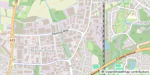 Map of Crawley, West Sussex