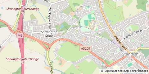 Map of Wigan, Lancashire