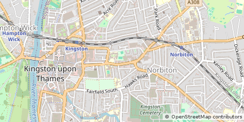Map of Kingston Upon Thames, Surrey