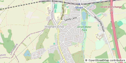 Map of Wigan, Lancashire