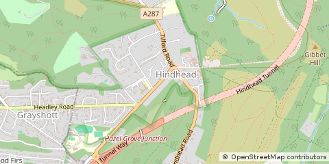 Map of Hindhead, Surrey
