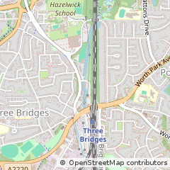 Map of Crawley, West Sussex