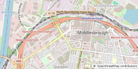 Map of Middlesbrough, Cleveland