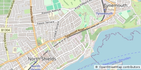 Map of North Shields, Tyne and Wear