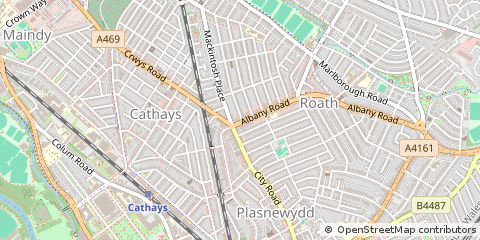 Map of Cardiff, South Glamorgan
