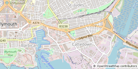 Map of Plymouth, Devon