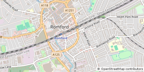 Map of Romford, Essex