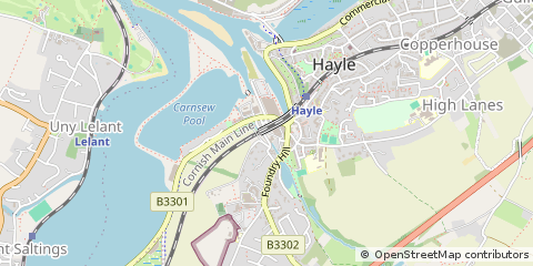 Map of Hayle, Cornwall