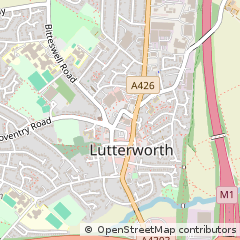 Map of Lutterworth, Leicestershire