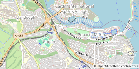 Map of Penarth, Cardiff