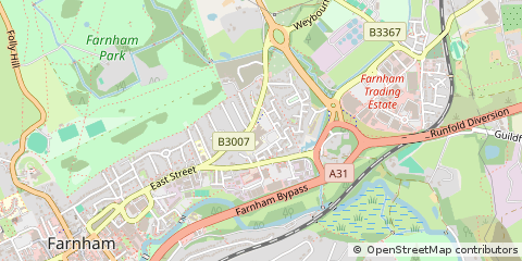 Map of Farnham, Surrey