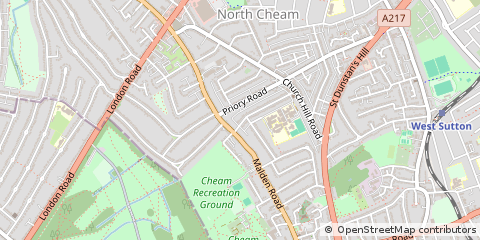 Map of Sutton, Surrey