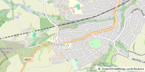 Map of Sheffield, Yorkshire