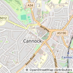 Map of Cannock, Staffordshire