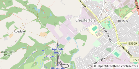 Map of Apedale Chesterton, Newcastle Staffordshire