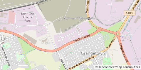 Map of Grangetown Middlesborough, Cleveland