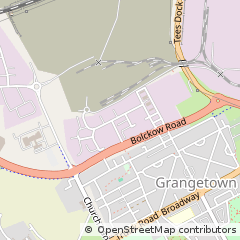 Map of Grangetown Middlesborough, Cleveland
