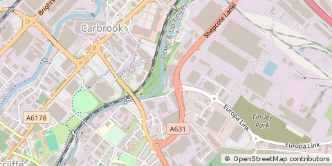 Map of South Yorkshire