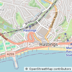 Map of Hastings, East Sussex