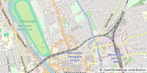 Map of Worcester, Worcestershire