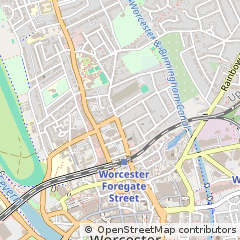 Map of Worcester, Worcestershire
