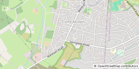 Map of Wimborne, Dorset