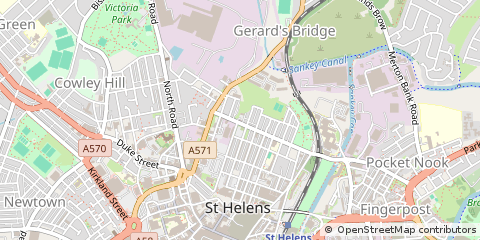 Map of ST. Helens, Merseyside
