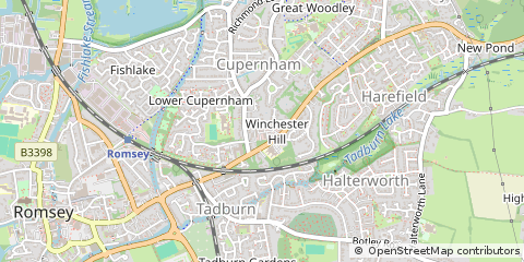 Map of Romsey, Hampshire