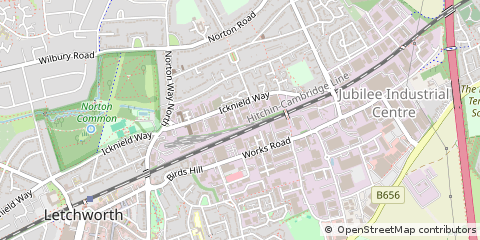 Map of Letchworth Garden City, Hertfordshire