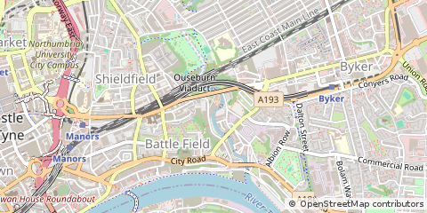 Map of Newcastle Upon Tyne