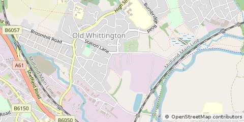 Map of Chesterfield, Derbyshire