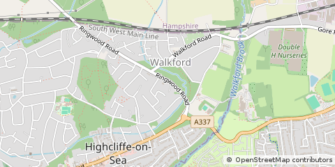 Map of Christchurch, Dorset