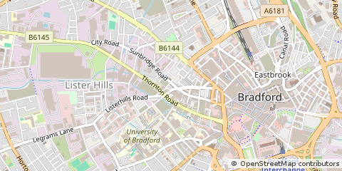 Map of Bradford, West Yorkshire