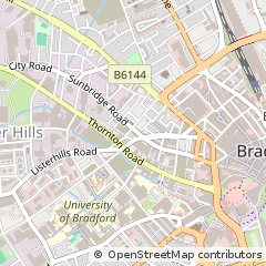 Map of Bradford, West Yorkshire
