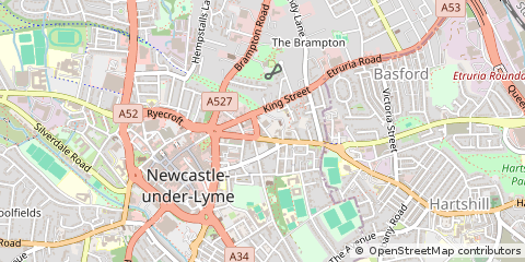 Map of Newcastle Under Lyme, Staffordshire
