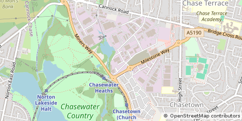 Map of Burntwood, Staffordshire