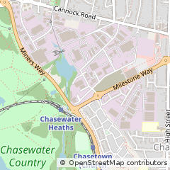 Map of Burntwood, Staffordshire