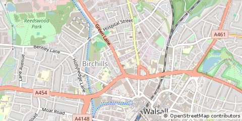 Map of Walsall, West Midlands