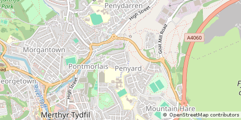 Map of Merthyr Tydfil