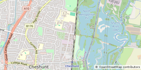 Map of Cheshunt, Hertfordshire