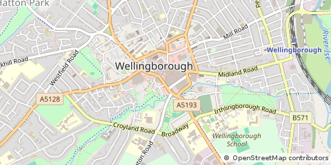 Map of Wellingborough, Northants