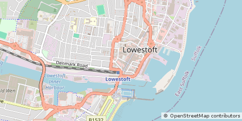 Map of Lowestoft, Suffolk