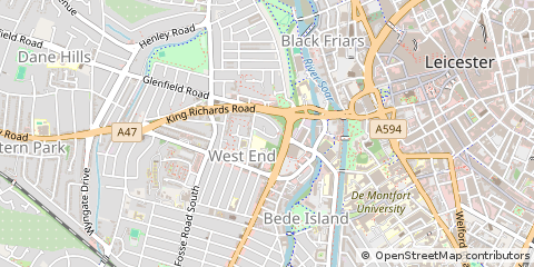 Map of Leicester, Leicestershire